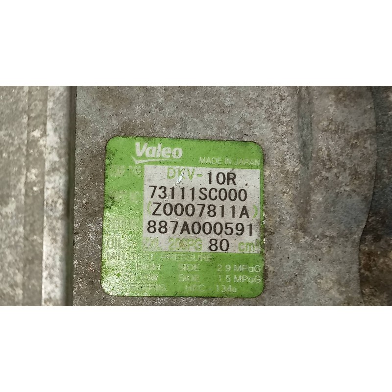 Recambio de compresor aire acondicionado para subaru forester s12 xs classic referencia OEM IAM Z0007811A 73111SC000 DKV10R