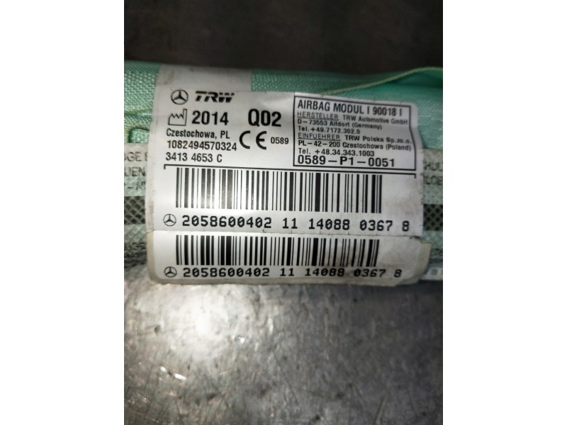 Recambio de airbag cortina delantero izquierdo para mercedes clase c (w205) lim. referencia OEM IAM 2058600402 11140880368 10824