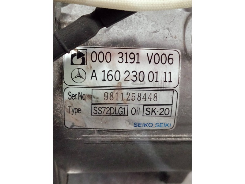 Recambio de compresor aire acondicionado para smart coupe referencia OEM IAM 0003191V006 A1602300111 