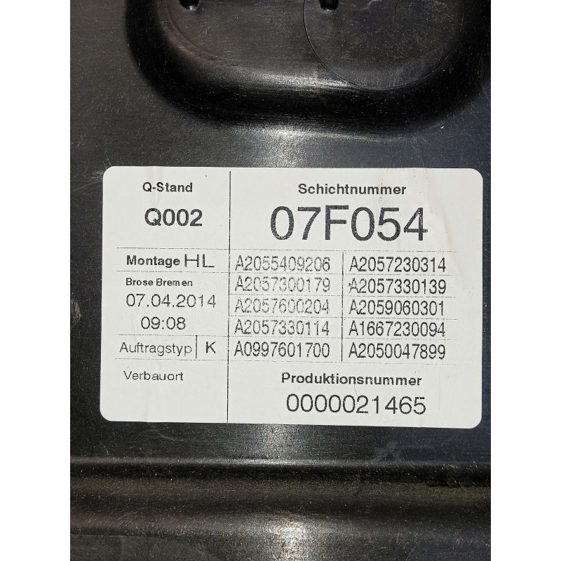 Recambio de elevalunas trasero izquierdo para mercedes clase c (w205) lim. referencia OEM IAM A2055409206 A2057300179 A205723031