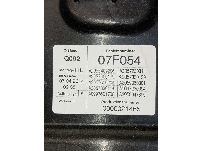 Recambio de elevalunas trasero izquierdo para mercedes clase c (w205) lim. referencia OEM IAM A2055409206 A2057300179 A205723031