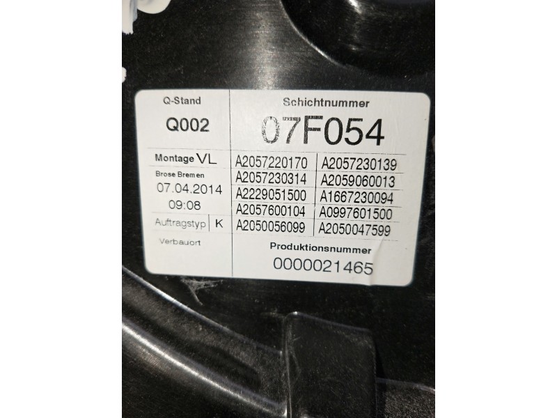 Recambio de elevalunas delantero izquierdo para mercedes clase c (w205) lim. referencia OEM IAM A2057220170 A2057230314 A2057230