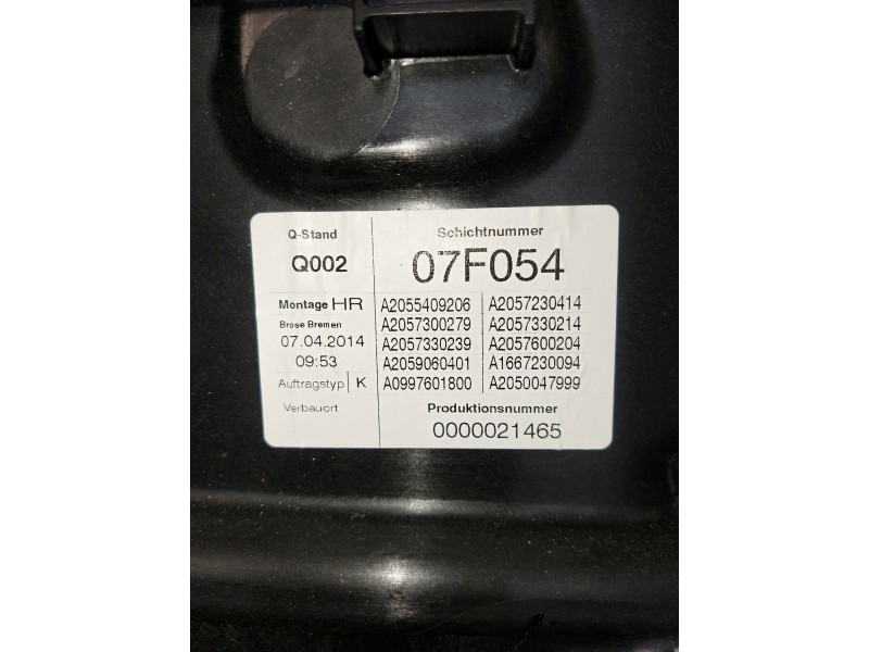 Recambio de elevalunas trasero derecho para mercedes clase c (w205) lim. referencia OEM IAM A2055409206 A2057300279 A2057230414 