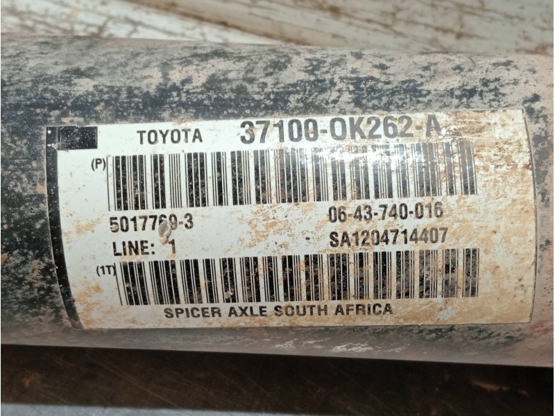 Recambio de transmision central para toyota hilux (kun) referencia OEM IAM 371000K262  