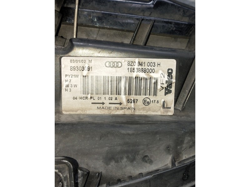 Recambio de faro izquierdo para audi a2 (8z) referencia OEM IAM 8Z0941003H 1853868000 89303091