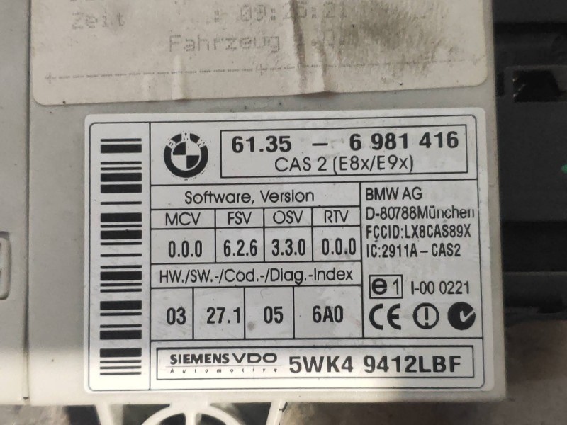 Recambio de modulo electronico para bmw serie 5 berlina (e60) 520d referencia OEM IAM 5WK49412LBF 61356981416 