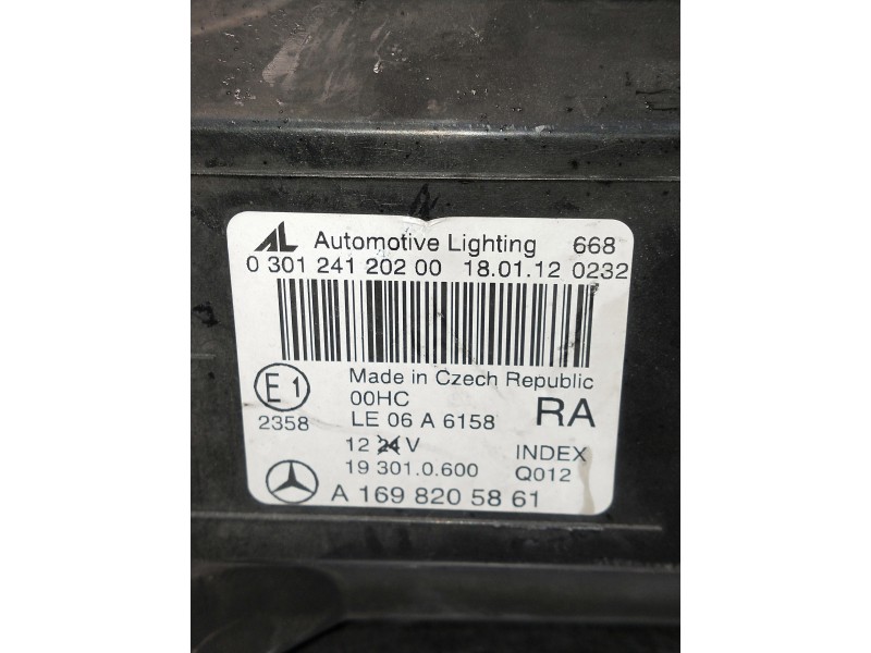 Recambio de faro derecho para mercedes clase a (w169) referencia OEM IAM A1698205861 030124120200 OJO VER FOTOS