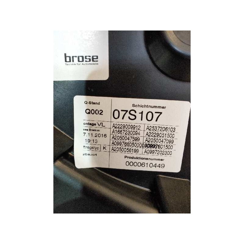 Recambio de elevalunas delantero izquierdo para mercedes clase glc (w253) glc 220 d 4matic referencia OEM IAM 2537206103 07S107 