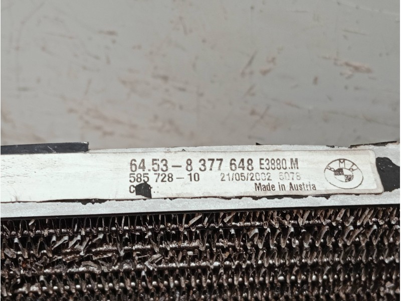 Recambio de condensador / radiador aire acondicionado para bmw serie 3 compact (e46) referencia OEM IAM 8377648 E3880M 58572810