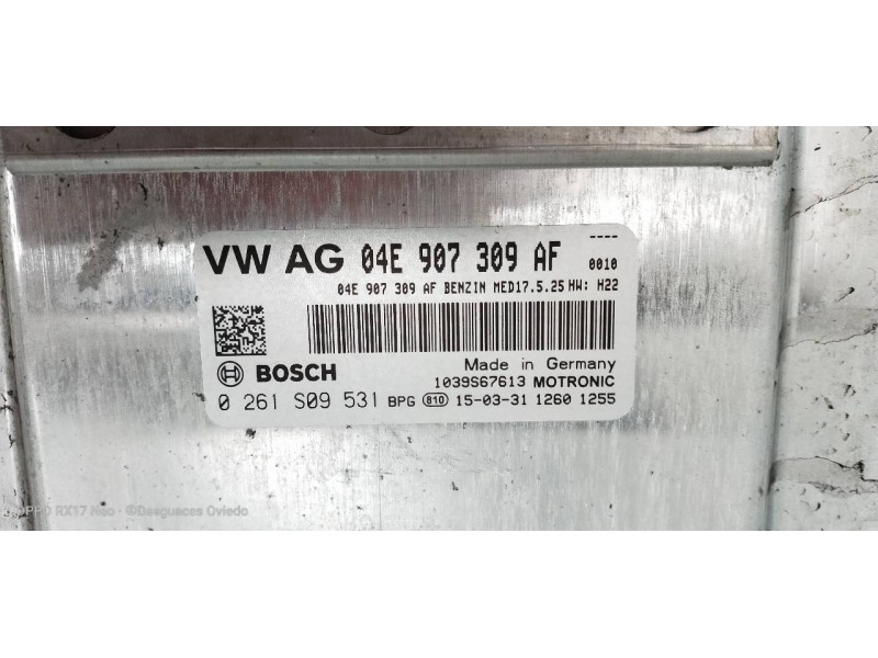 Recambio de centralita motor uce para volkswagen polo (6c1) advance bluemotion referencia OEM IAM 0261S09531 04E907309AF 