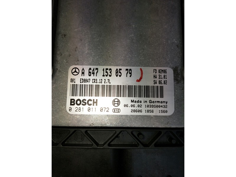 Recambio de centralita motor uce para mercedes clase e (w211) berlina referencia OEM IAM 0281011072 A6471530579 ED0047