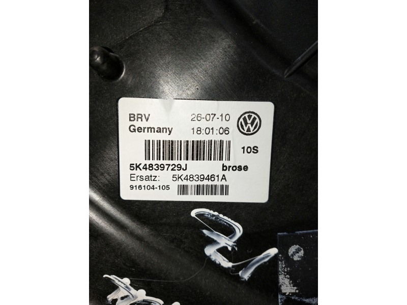 Recambio de elevalunas trasero izquierdo para volkswagen golf vi (5k1) referencia OEM IAM TK4839755L 5K4839729J 5P