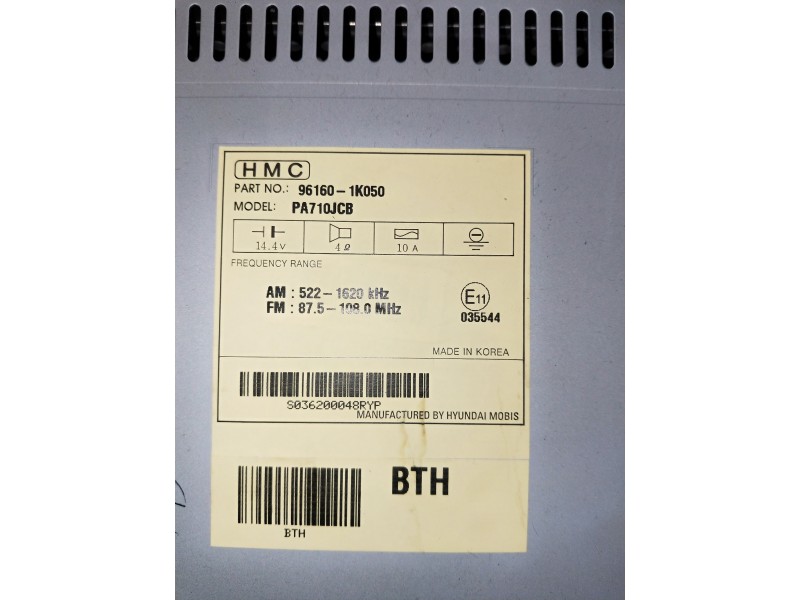 Recambio de sistema audio / radio cd para hyundai ix20 referencia OEM IAM 961601K050 PA710JCB 