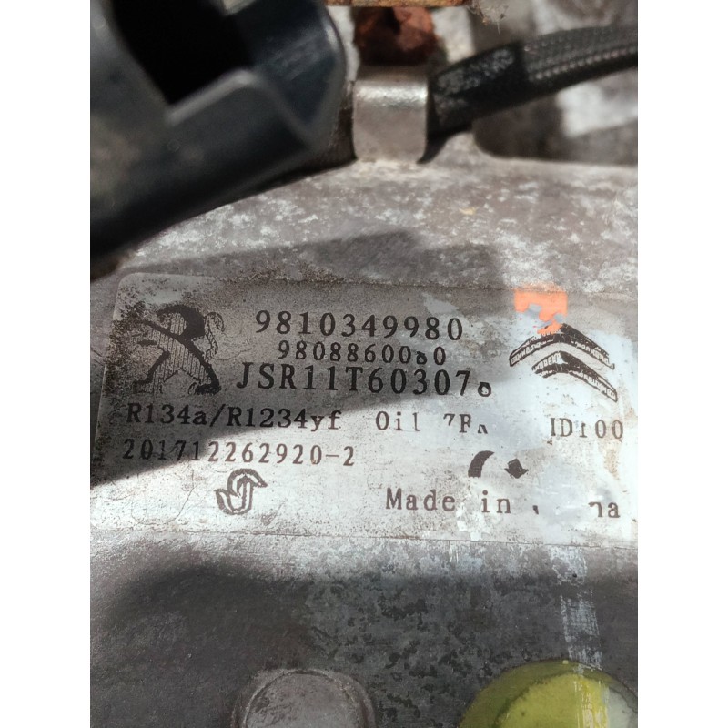 Recambio de compresor aire acondicionado para citroen c-elysée referencia OEM IAM 9810349980 9808860080 