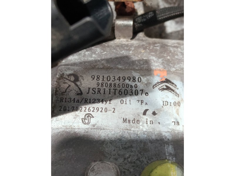 Recambio de compresor aire acondicionado para citroen c-elysée referencia OEM IAM 9810349980 9808860080 