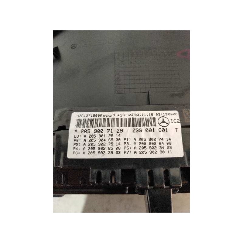 Recambio de cuadro instrumentos para mercedes clase glc (w253) glc 220 d 4matic referencia OEM IAM A2C12715600 A2059007129 A2059