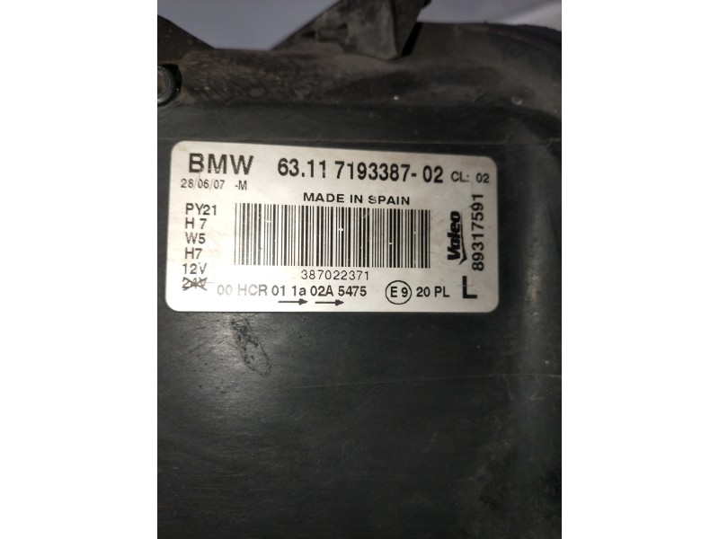 Recambio de faro izquierdo para bmw serie 1 berlina (e81/e87) referencia OEM IAM 6311719338702 89317591 