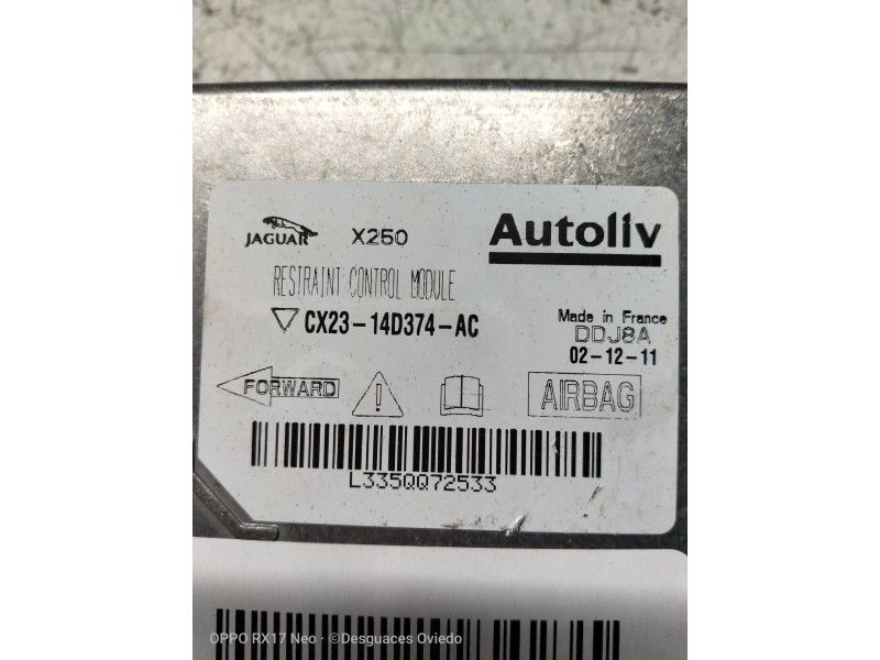Recambio de centralita airbag para jaguar xf 3.0 v6 diesel cat referencia OEM IAM CX2314D374AC L335QQ72533 