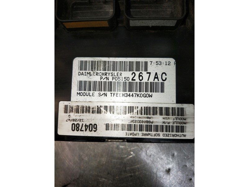 Recambio de centralita cambio automatico para chrysler voyager (rg) 2.8 crd cat referencia OEM IAM P05150267AC 604780 