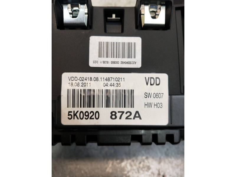 Recambio de cuadro instrumentos para volkswagen golf vi (5k1) advance referencia OEM IAM 5K0920872A A2C53345492 