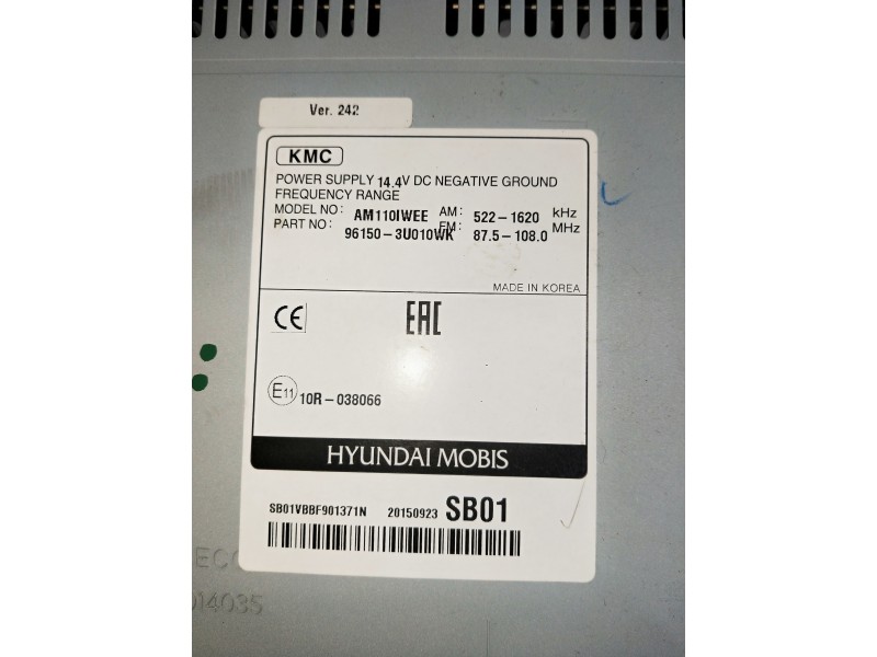 Recambio de sistema audio / radio cd para kia sportage referencia OEM IAM 961503U010WK 20150923SB01 