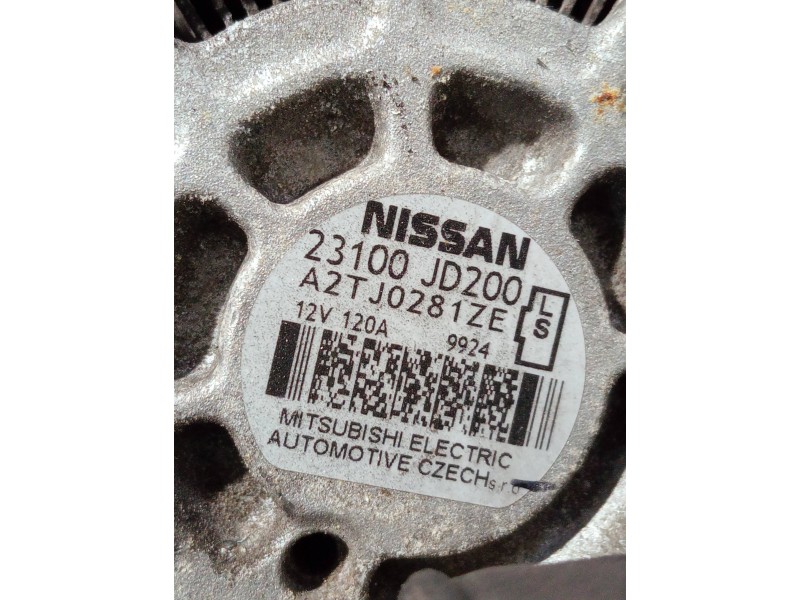 Recambio de alternador para nissan qashqai (j10) referencia OEM IAM 23100JD200 A2TJ0281ZE 