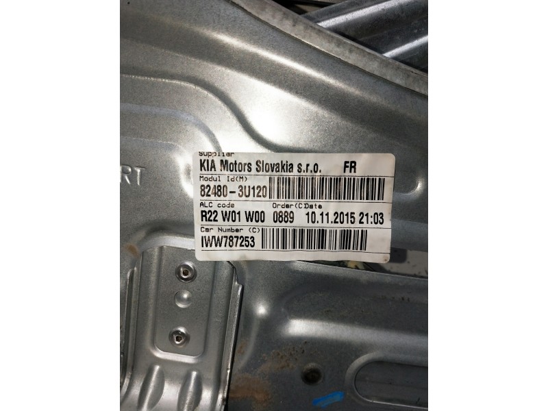 Recambio de elevalunas delantero derecho para kia sportage referencia OEM IAM 824803U120  5P