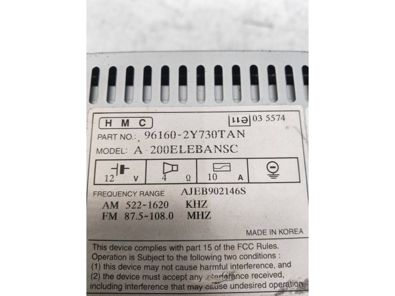 Recambio de sistema audio / radio cd para hyundai ix35 referencia OEM IAM 961602Y730TAN A200ELEBANSC 