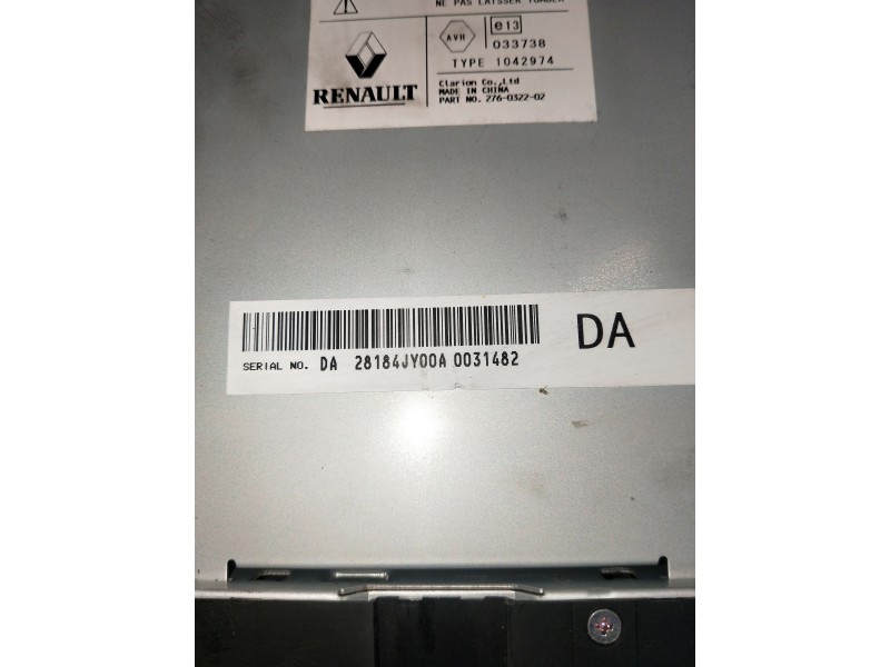 Recambio de sistema audio / radio cd para renault koleos referencia OEM IAM 28184JY00A  