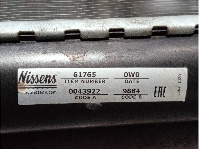 Recambio de radiador agua para fiat doblo (119) referencia OEM IAM 61765  