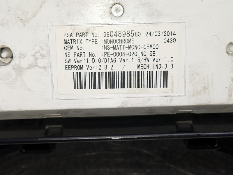 Recambio de cuadro instrumentos para peugeot 5008 referencia OEM IAM 9806268180 9804898580 