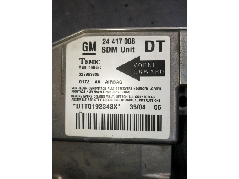 Recambio de centralita airbag para opel combo (corsa c) referencia OEM IAM 24417008 32796935 