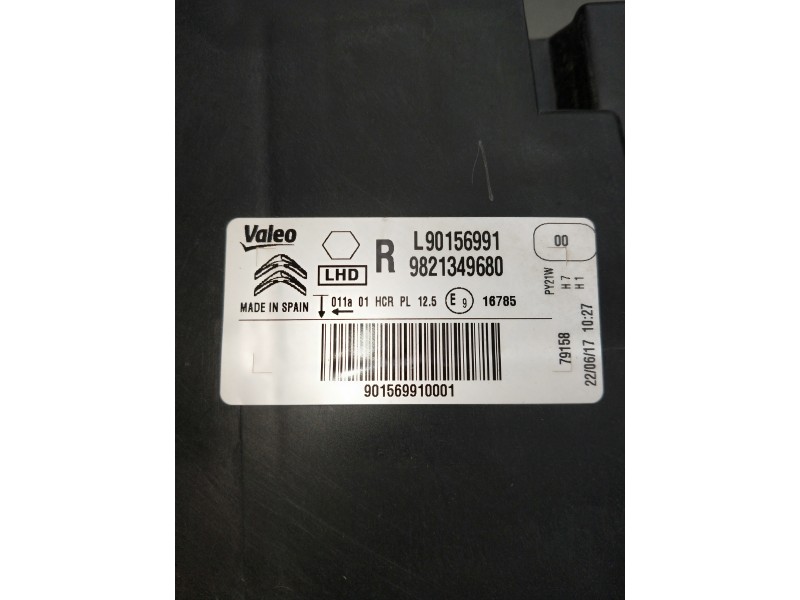 Recambio de faro derecho para citroen c4 cactus bluehdi 100 referencia OEM IAM 90156991 9821349680 