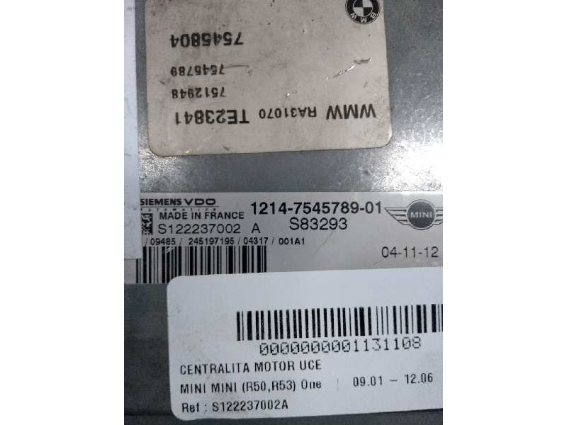 Recambio de centralita motor uce para mini mini (r50,r53) one referencia OEM IAM S122237002A 1214754578901 S83293