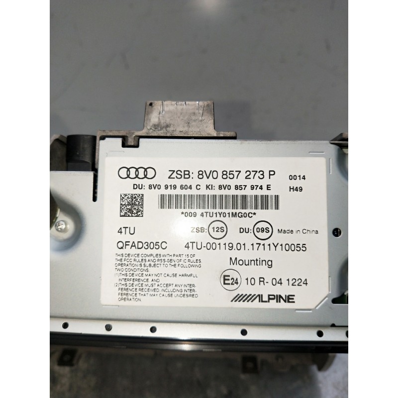 Recambio de pantalla multifuncion para audi a3 sedán (8vm) referencia OEM IAM 8V0857373P 8V0919604C 8V0857974E