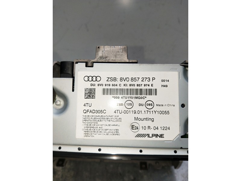 Recambio de pantalla multifuncion para audi a3 sedán (8vm) referencia OEM IAM 8V0857373P 8V0919604C 8V0857974E