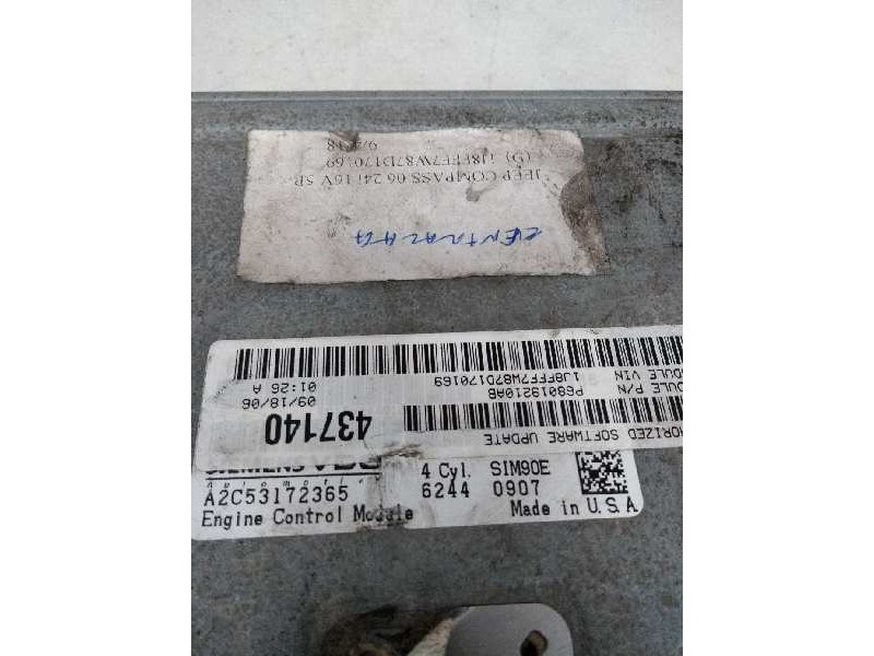 Recambio de centralita motor uce para jeep compass 2.4 16v cat referencia OEM IAM A2C53172365 P68019210AB SIM90E