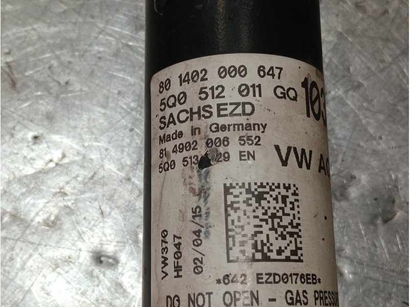 Recambio de amortiguador trasero derecho para seat leon (5f1) referencia OEM IAM 5Q0512011GQ 801402000647 