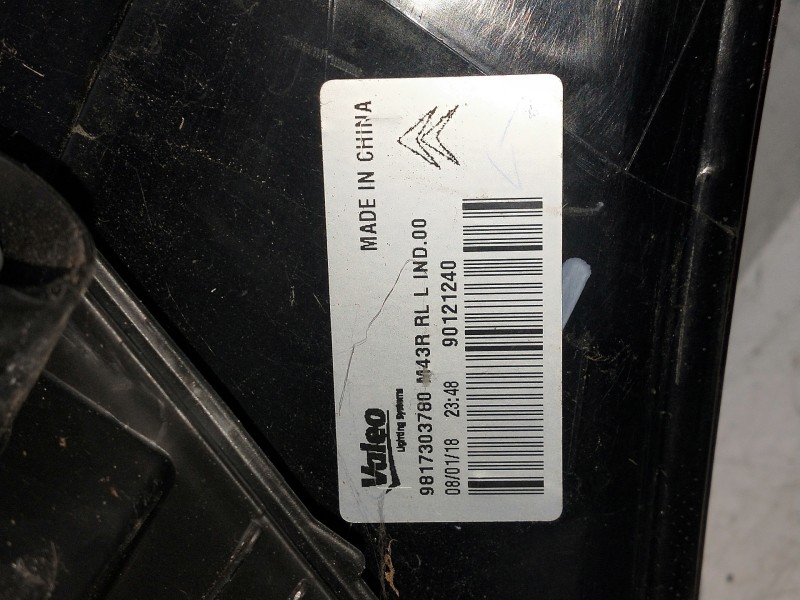 Recambio de piloto trasero izquierdo para citroen c-elysée referencia OEM IAM 9817303780 90121240 