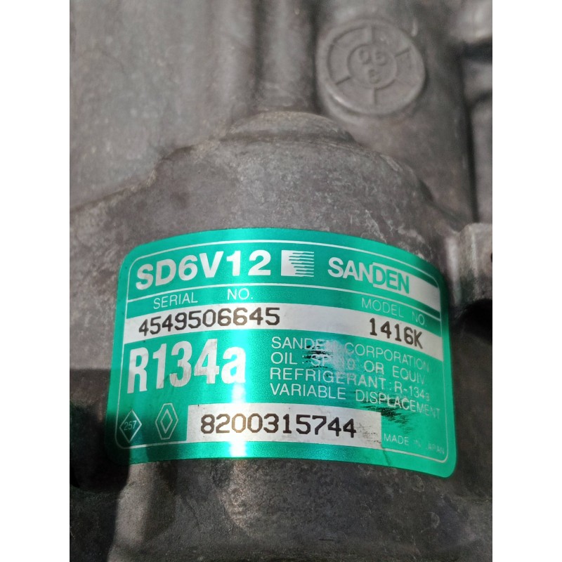 Recambio de compresor aire acondicionado para renault clio ii fase ii (b/cb0) referencia OEM IAM 8200315744 1416K 