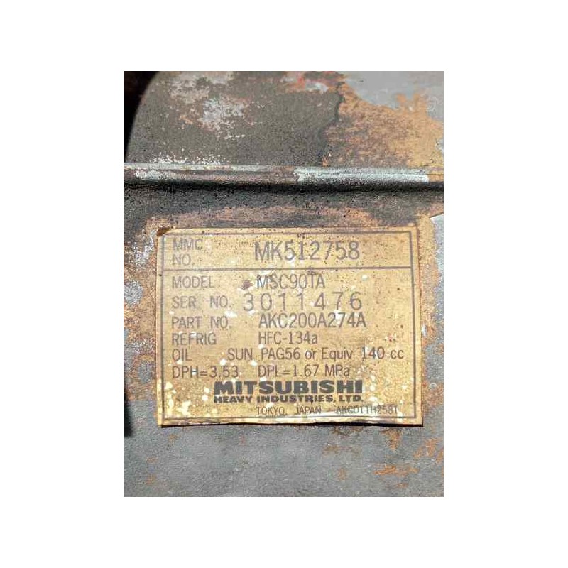 Recambio de compresor aire acondicionado para mitsubishi canter 4.05  chasis 75 cabina individual (comfort) referencia OEM IAM M