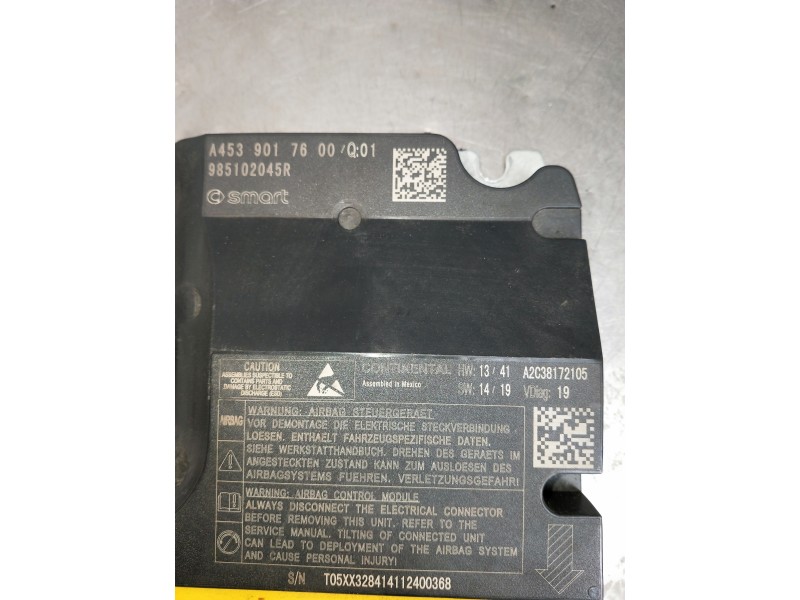 Recambio de centralita airbag para smart forfour referencia OEM IAM A4539017600 985102045R A2C38172105