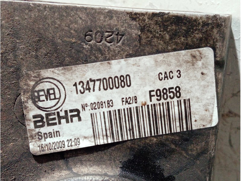 Recambio de intercooler para fiat ducato caja cerrada 33 (06.2006 =>) referencia OEM IAM 1347700080  