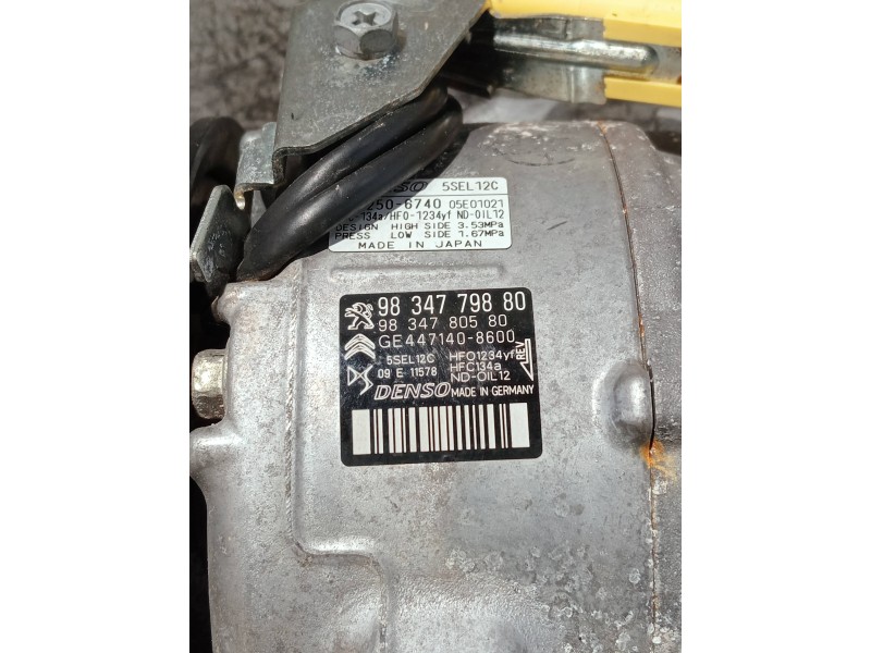 Recambio de compresor aire acondicionado para opel mokka gs line referencia OEM IAM 9834779880 9834780580 GE4471408600