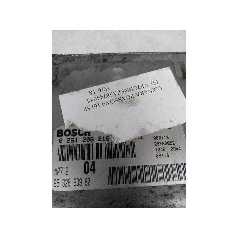 Recambio de centralita motor uce para citroen xsara picasso 1.6 básico referencia OEM IAM 0261206216 9632693980 04