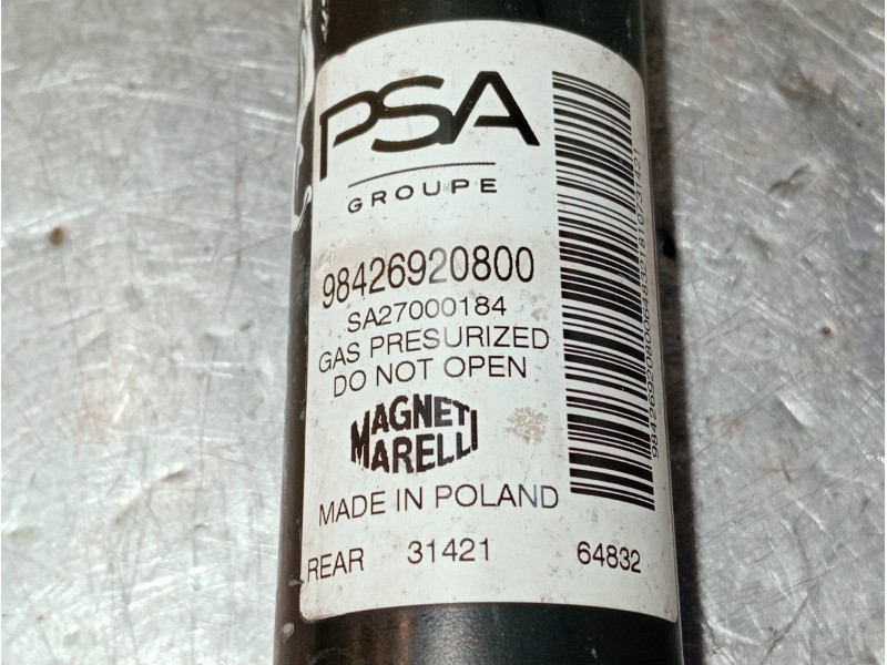 Recambio de amortiguador trasero izquierdo para opel mokka gs line referencia OEM IAM 98426920800 SA27000184 