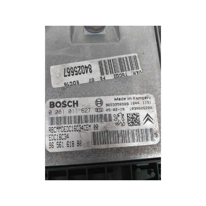 Recambio de centralita motor uce para peugeot 307 break / sw (s1) break xs referencia OEM IAM 0281011627 9656161880 EDC16C34