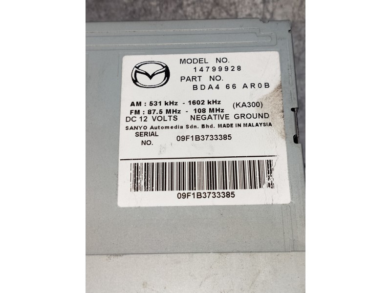 Recambio de sistema audio / radio cd para mazda 3 lim. (bl) referencia OEM IAM 14799928 BDA466AR0B 09F1B3733385