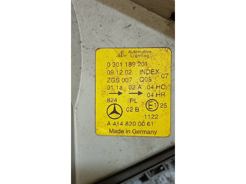 Recambio de faro izquierdo para mercedes vaneo (w414) furgoneta compacta 1.6 cat referencia OEM IAM A4148200061  
