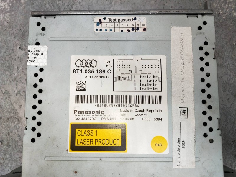 Recambio de sistema audio / radio cd para audi a4 ber. (b8) referencia OEM IAM 8K0909131C  